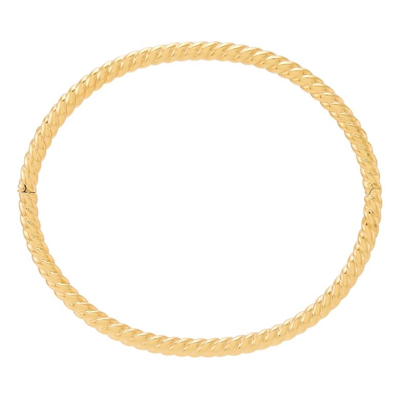14K yellow gold twisted rope bracelet.