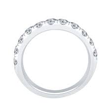White gold band with round lab-grown diamonds.