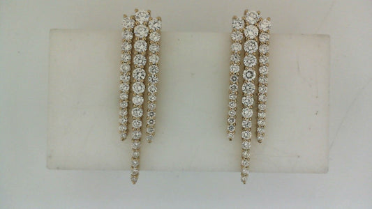 Ashi Diamonds, LLC Drop Natural Diamond Earrings in 18 Karat Yellow Gold with 2.00ctw Round Diamonds