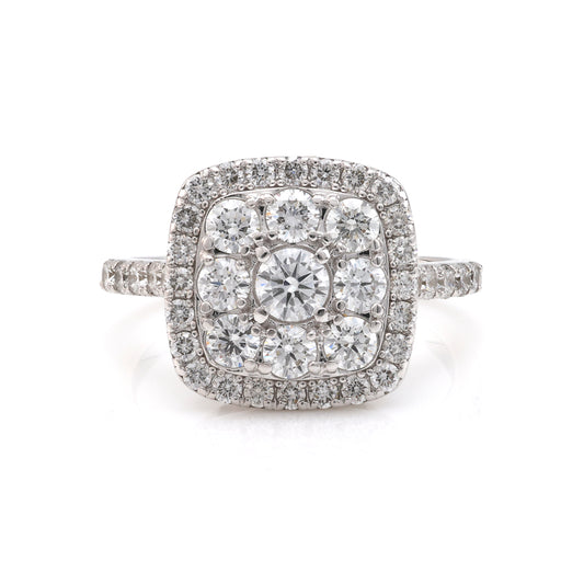 M Estate Collection Halo Fashion Ring in 14 Karat White
