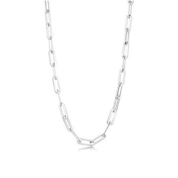 Lafonn Paperclip Chain in Sterling Silver White 20" 4.5mm