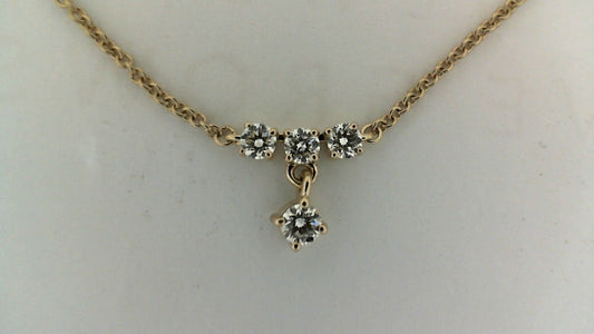 Natural Diamond Necklace in 14 Karat Yellow