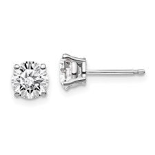 Lab-Grown Diamond Stud Earrings in 14 Karat White Gold with 0.77ctw of Round Lab-Grown Diamond, Clarity: VS1, Color: E