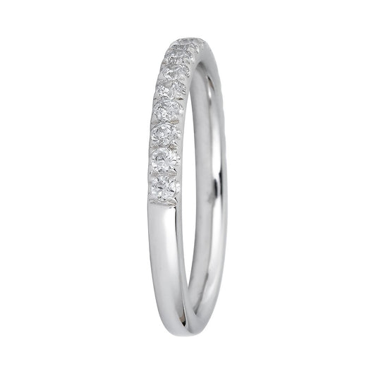 ReMARKable Designs Stackable Natural Diamond Ladies Wedding Band in 14 Karat White Gold with 0.30ctw Round Diamonds, Clarity: SI2, Color: G/H