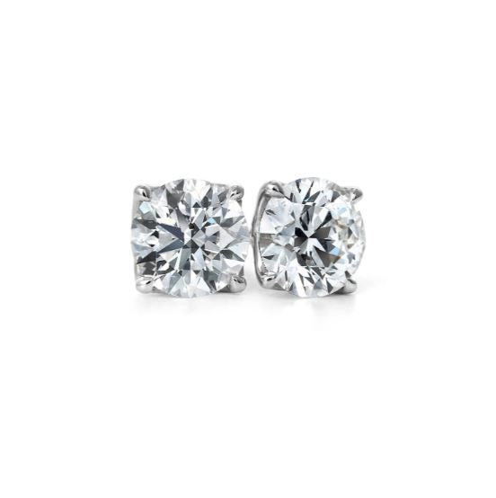 Lab-grown diamond studs in white gold.