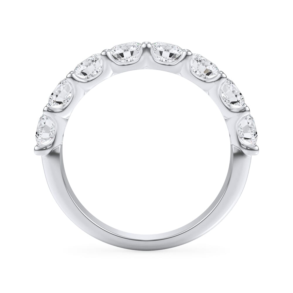 Diamond band in 14K white gold.