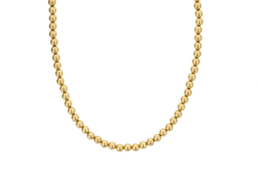 Gold-filled bead necklace, no stones.