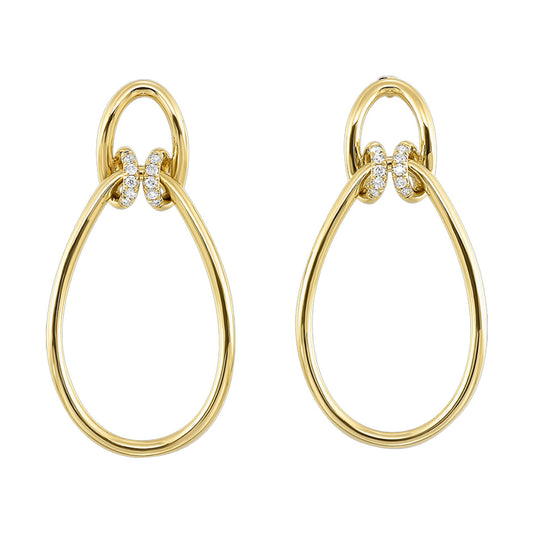 Dangle Natural Diamond Earrings in 10 Karat Yellow with 0.10ctw Round Diamonds