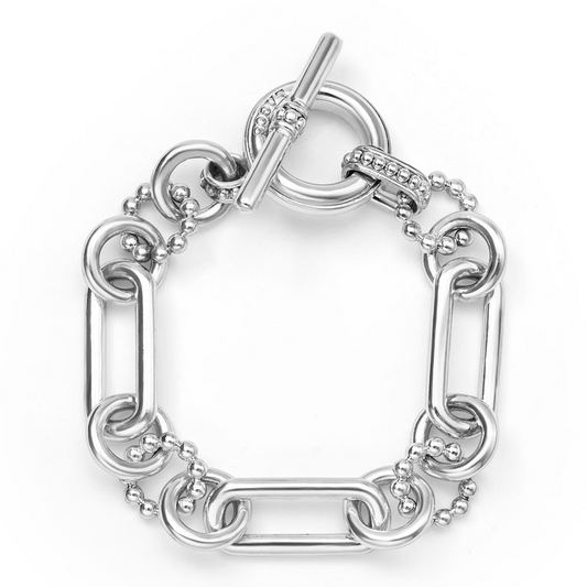 LAGOS Signature Caviar Collection Bracelet (No Stones) in Sterling Silver White