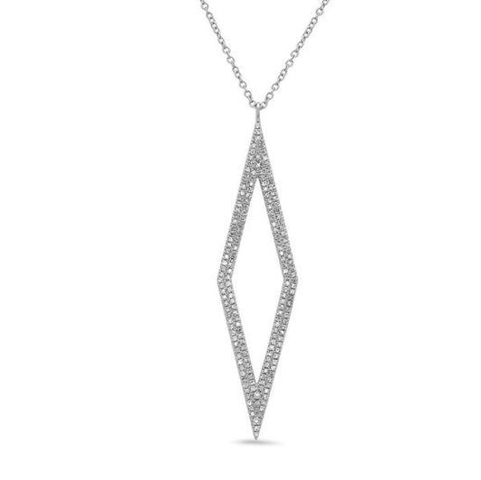 Natural Diamond Necklace in 14 Karat White with 0.43ctw RO Zdo Not Uses