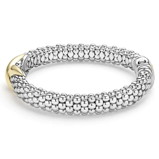 LAGOS Caviar Icon Collection Bracelet (No Stones) in Sterling Silver 18 Karat White Yellow