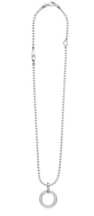 LAGOS Caviar Spark Collection Natural Diamond Earth Mined Necklace in Sterling Silver with 0.63ctw Round Diamonds