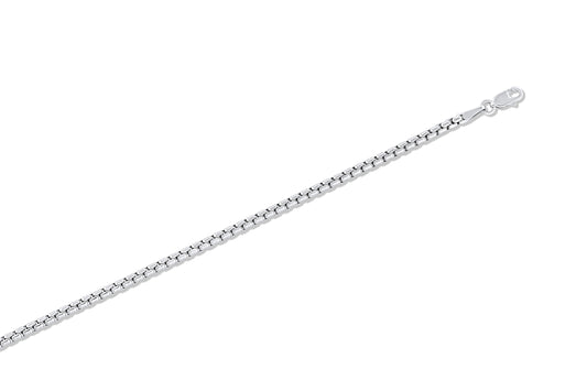 ReMARKable Designs Round Box Chain in 14 Karat White Gold, 18" 2.5mm