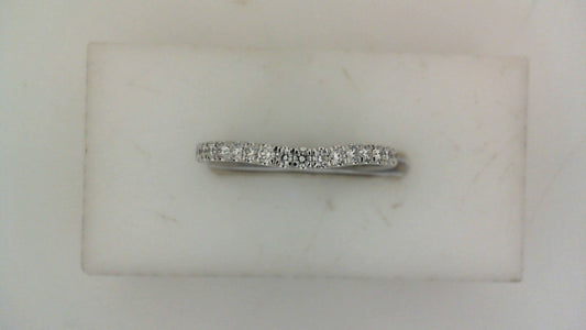 Natural Diamond Contour Ladies Wedding Band in 14 Karat White with 0.25ctw Round Diamonds