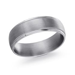 Tantalum grey carved band, polished satin finish.