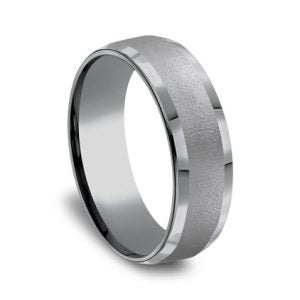 Carved Band (No Stones) in Tantalum Black - Grey 7MM