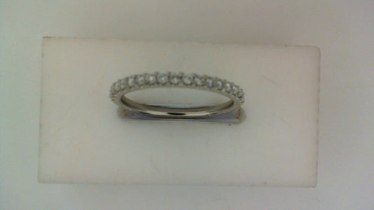 Lab-grown diamond wedding band in white gold.