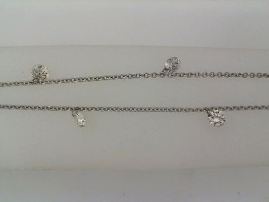 Natural Diamond Necklace in 14 Karat White with 1.10ctw Round Diamonds