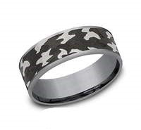 Carved Band (No Stones) in Tantalum White - Grey 7.5MM
