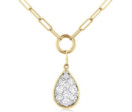 ReMARKable Designs Natural Diamond Necklace in 14 Karat Yellow Gold with 0.25ctw Round Diamonds