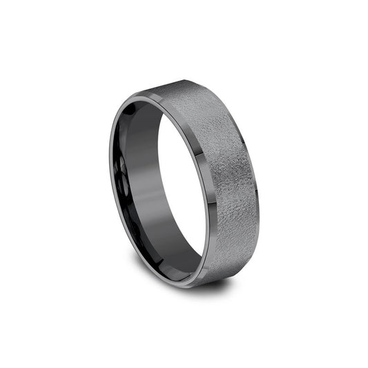 Carved Band (No Stones) in Tantalum Dark Grey 7MM
