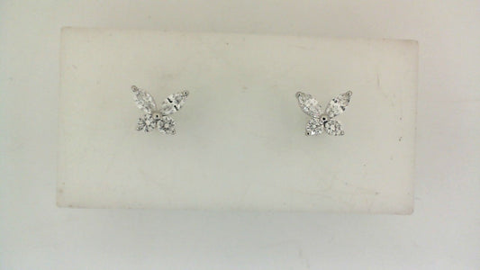 ReMARKable Designs Stud Natural Diamond Earrings in 14 Karat White Gold with 0.48ctw Various Shapes Diamonds
