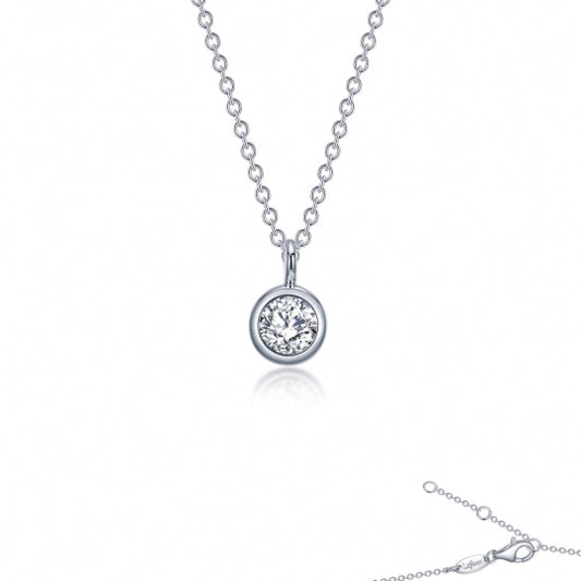 Pendant Simulated Diamond Necklace in Platinum Bonded Sterling Silver 0.46ctw