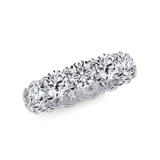 Lab-Grown Diamond Eternity Ladies Wedding Band in Platinum White with 6.47ctw of Round Lab-Grown Diamonds