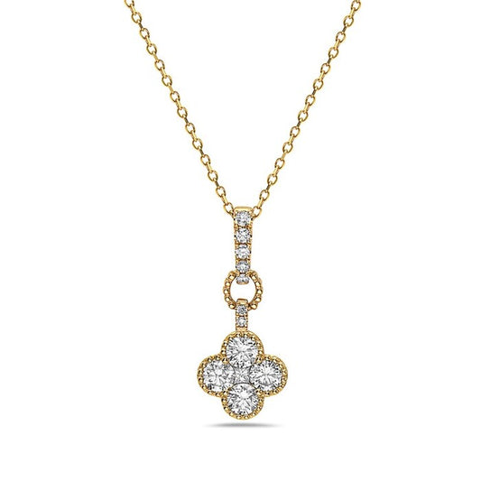 Natural Diamond Necklace in 18 Karat Yellow with 0.55ctw Various Shapes Diamonds