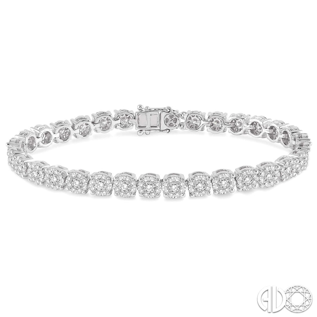 Lovebright Collection Earth Mined Diamond Bracelet in 14 Karat White with 5.00ctw Round Diamonds