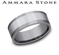 Tantalum white grey carved band, satin finish.