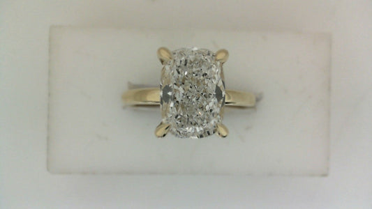 Hidden Accent Lab-Grown Diamond Complete Engagement Ring in 14 Karat Yellow with 1 Marquise Lab Grown Diamond, Color: E, Clarity: VS2, totaling 3.01ctw