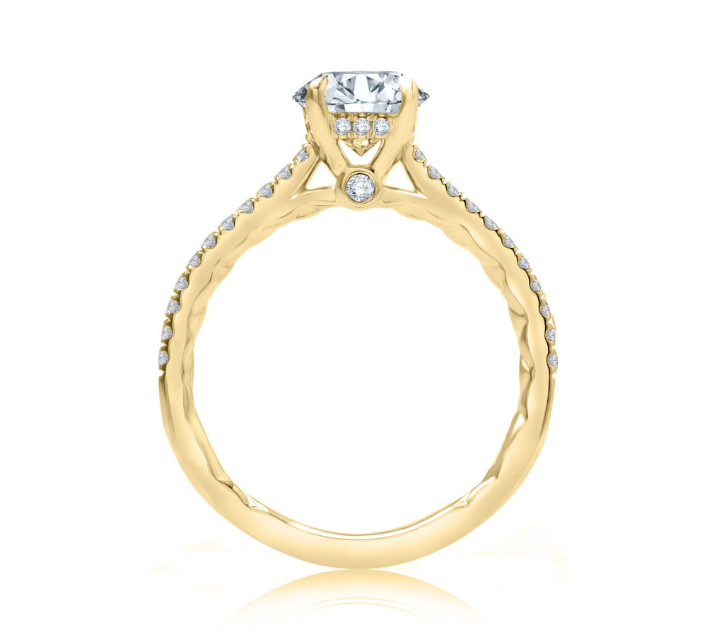 14K gold ring with diamond accents.