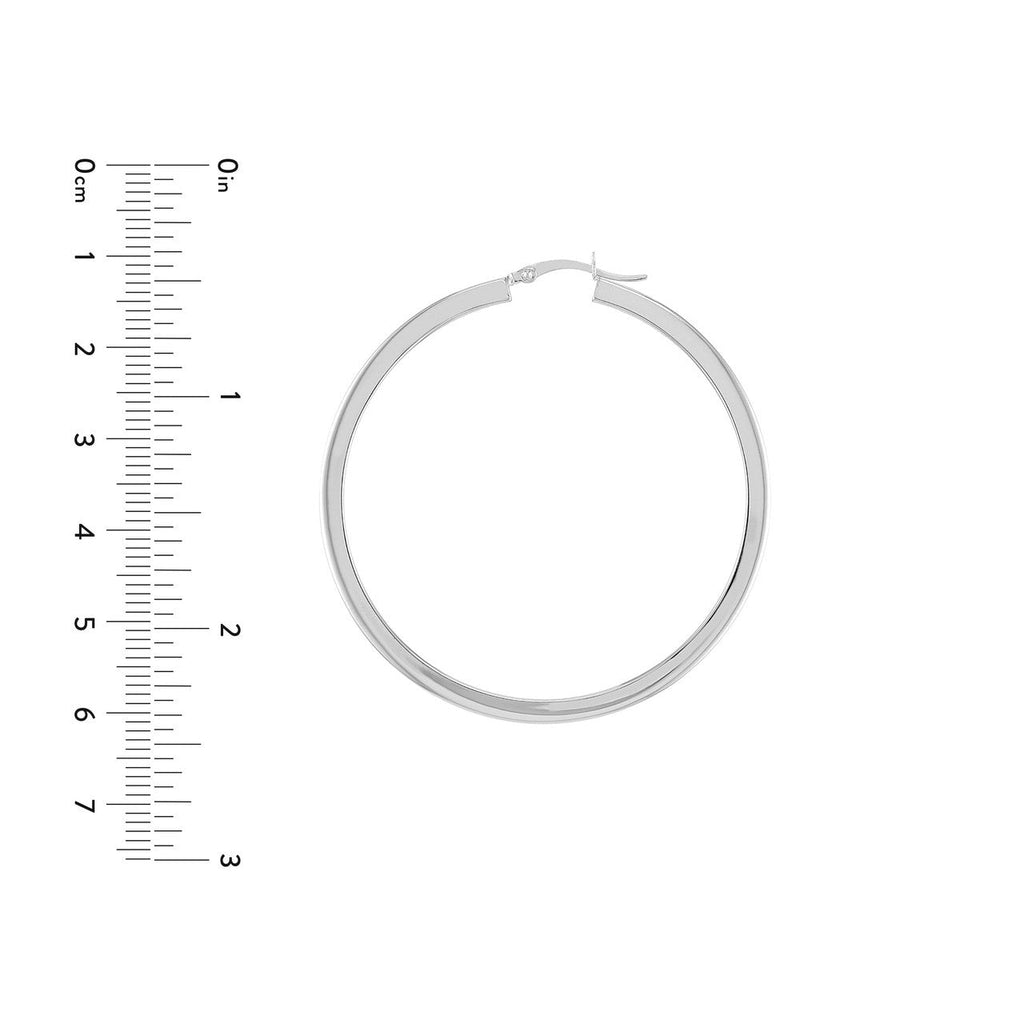 14K white gold large hoop earring.