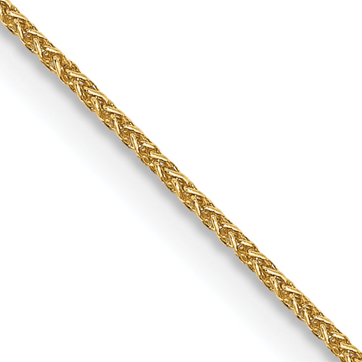 14k yellow gold wheat chain, polished finish.