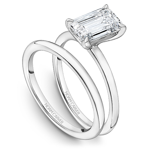 14K white gold diamond semi-mount ring.