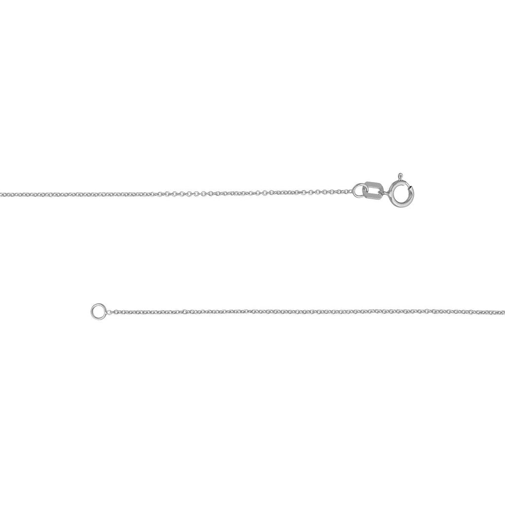 14K white gold cable link necklace.