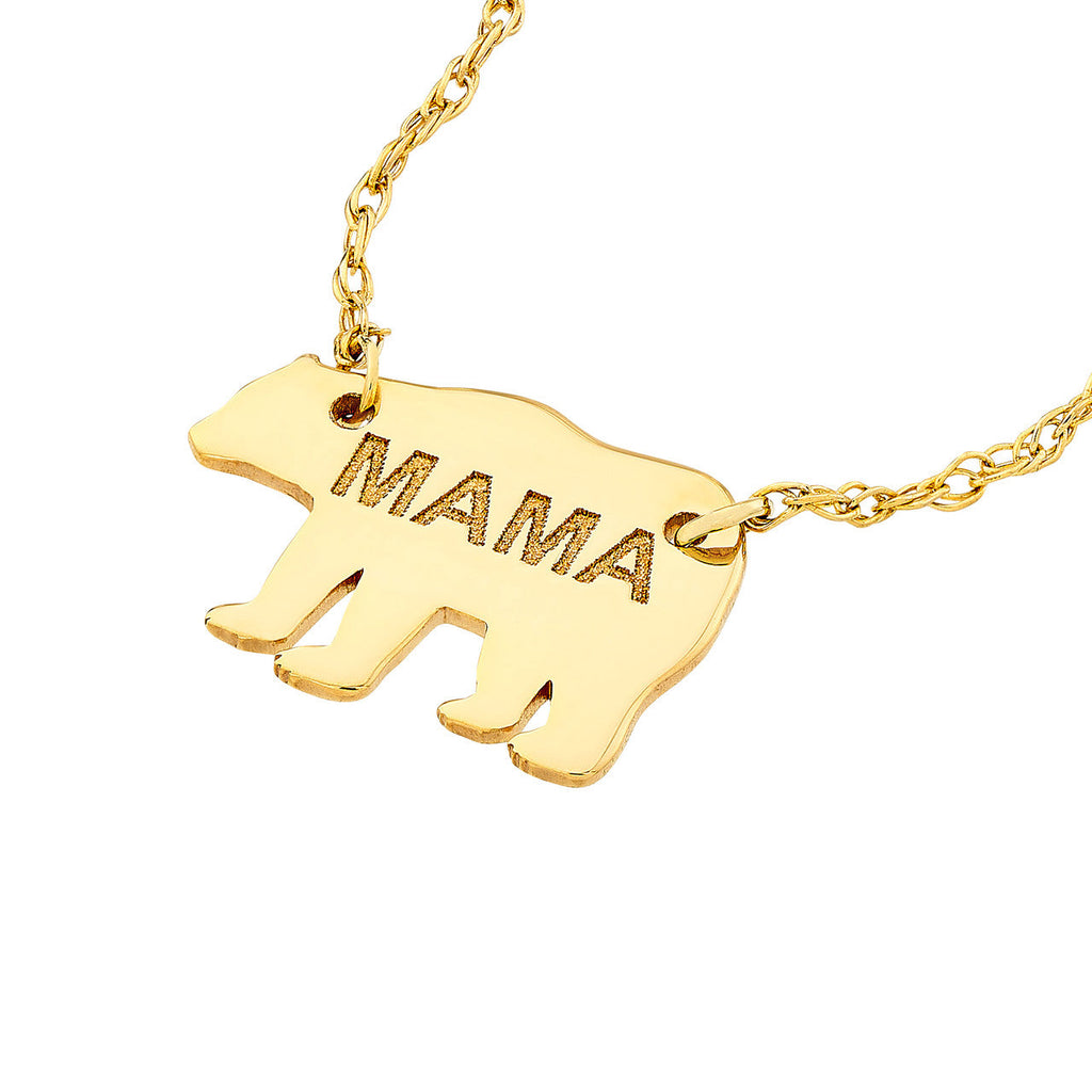 Gold bear pendant necklace with 
