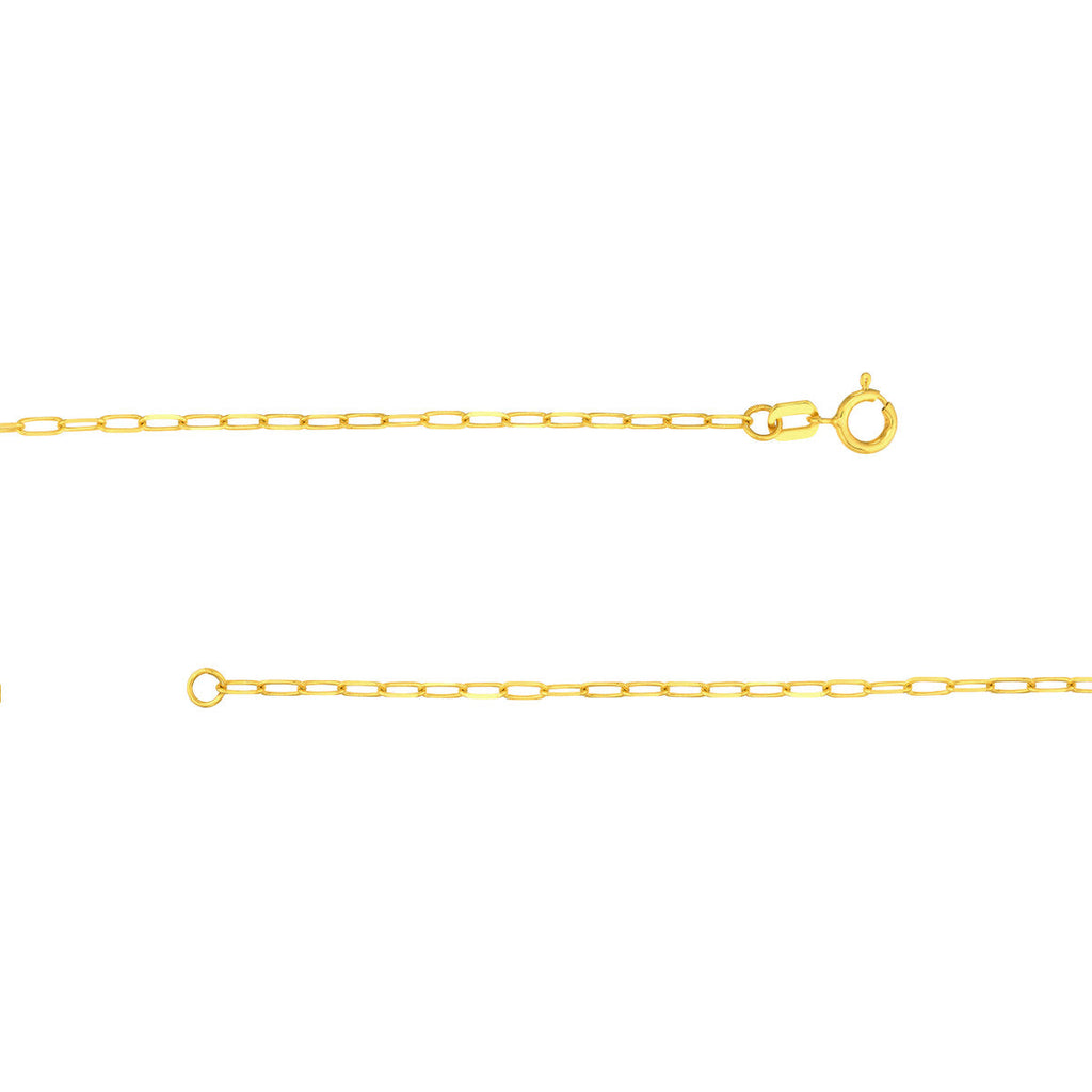 14K yellow gold paperclip chain necklace.