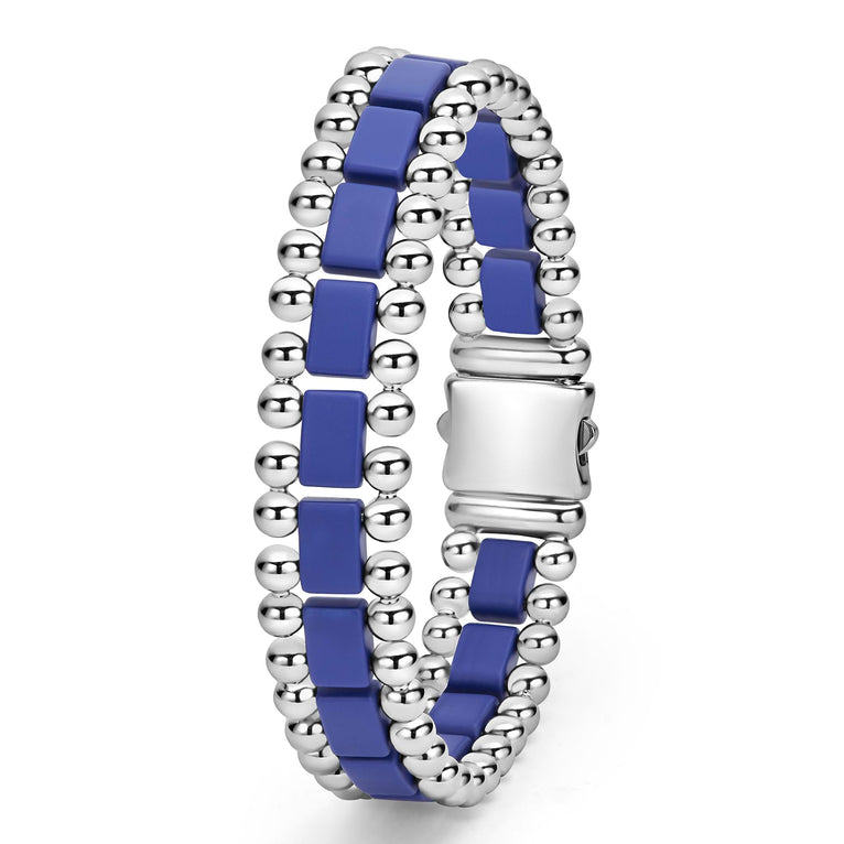 LAGOS Men's Fancy Link Bracelet in Ceramic Blue