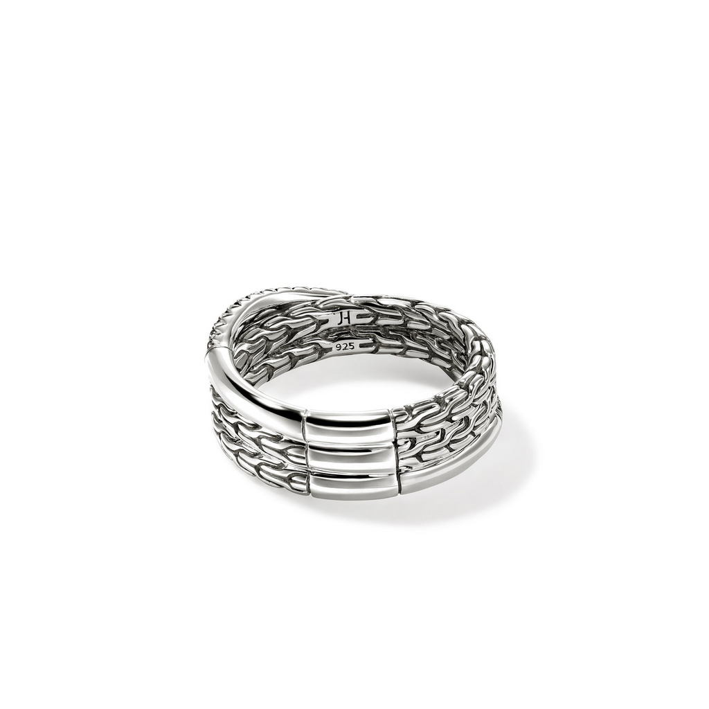 Sterling silver woven band ring.