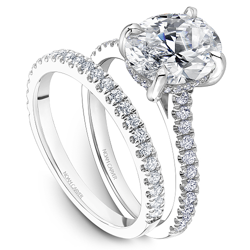 14K white gold diamond engagement ring.