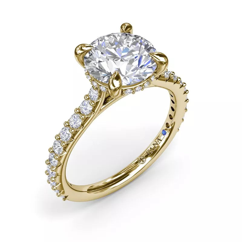 14k yellow gold ring with diamonds.