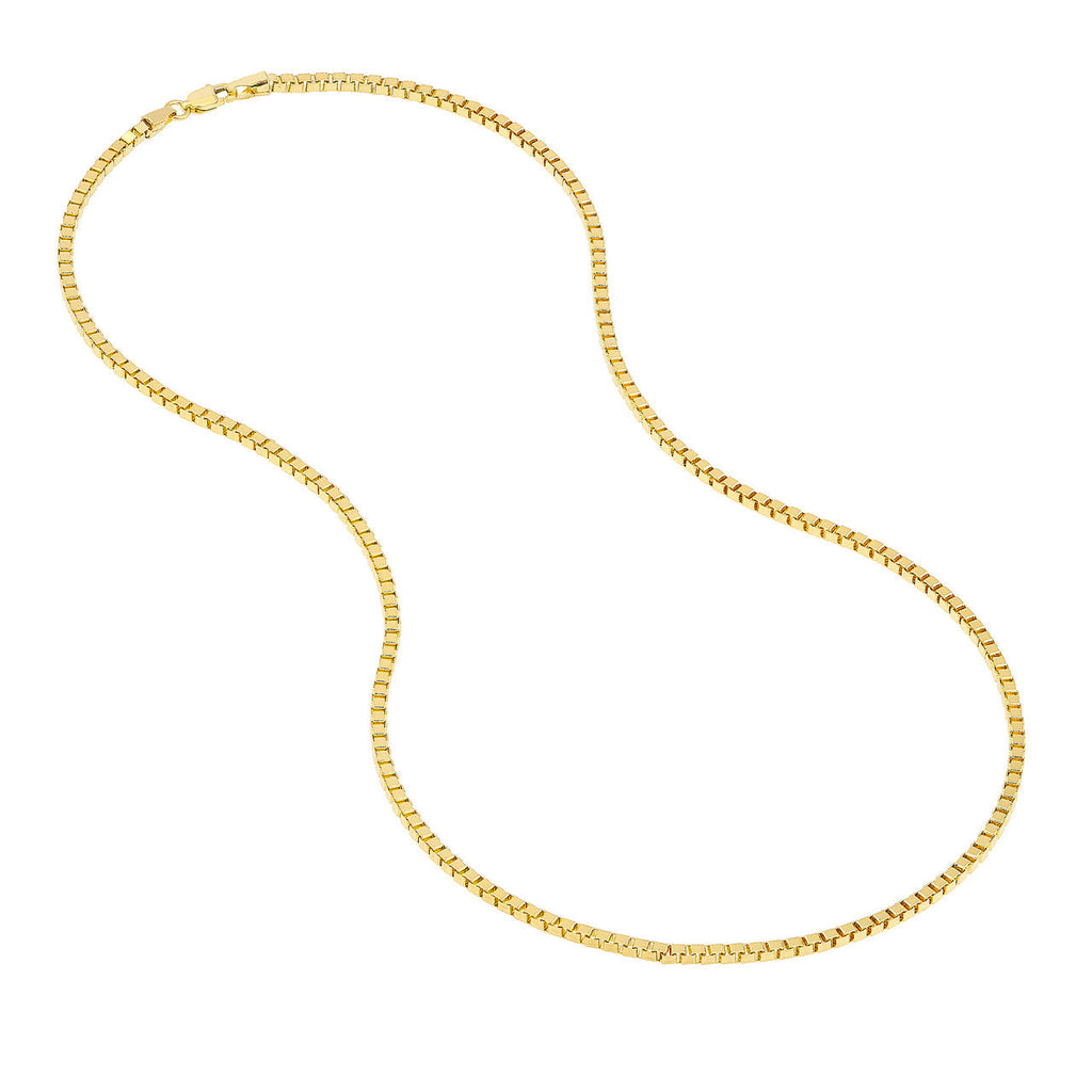 14K yellow gold box chain necklace.