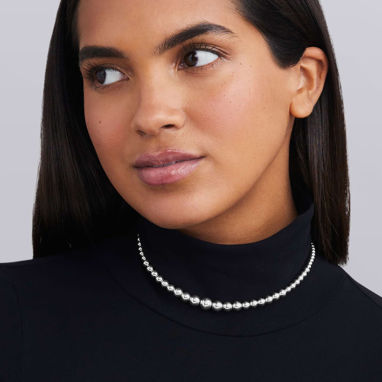 LAGOS Graduated Necklace (No Stones) in Sterling S