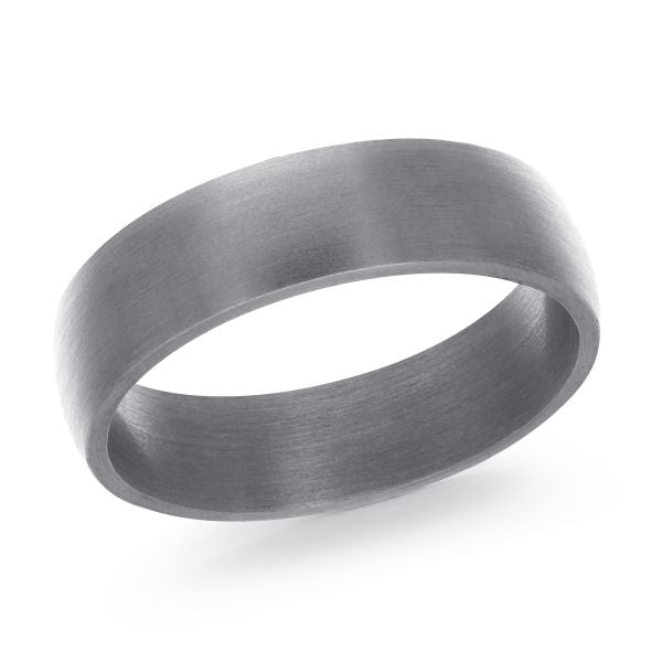 Tantalum grey men's carved band, satin finish.