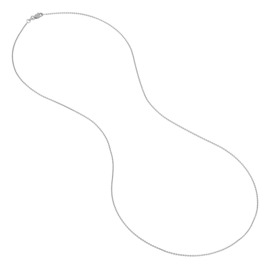Sterling silver cable link chain.