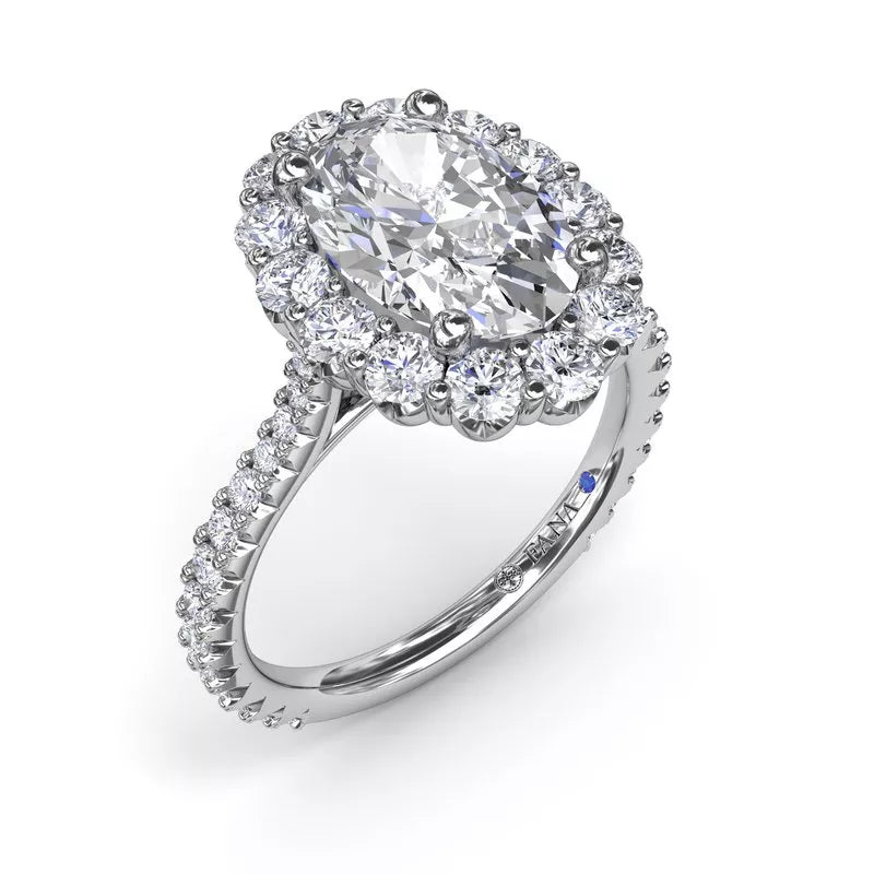 Fana Halo Hidden Accent Natural Diamond Semi-Mount