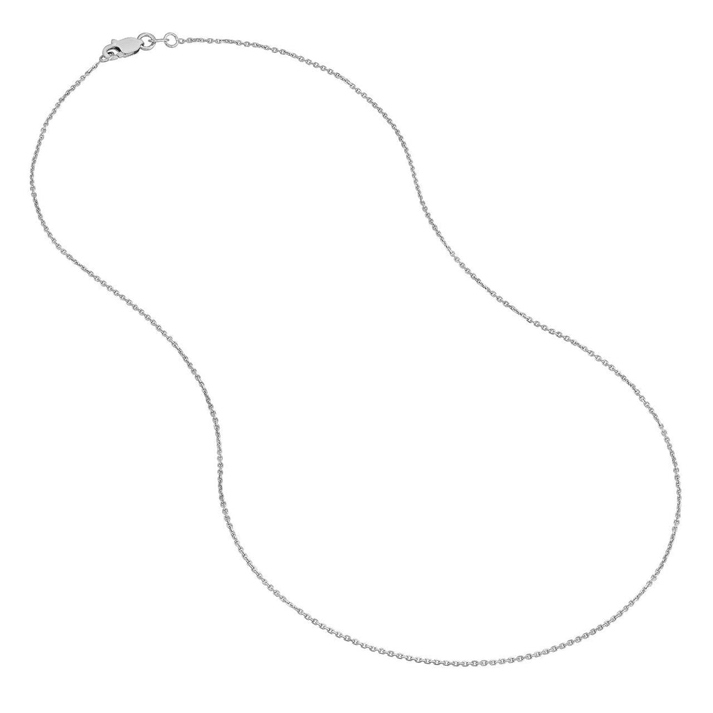 Sterling silver diamond-cut cable chain.