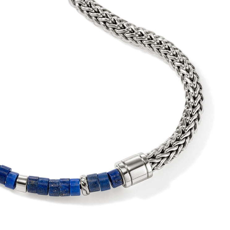 Sterling silver bracelet with blue lapis stones.